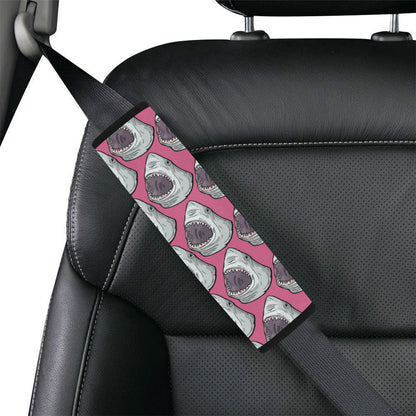Great White Shark Pattern Print Design 01 Car Seat Belt Cover
