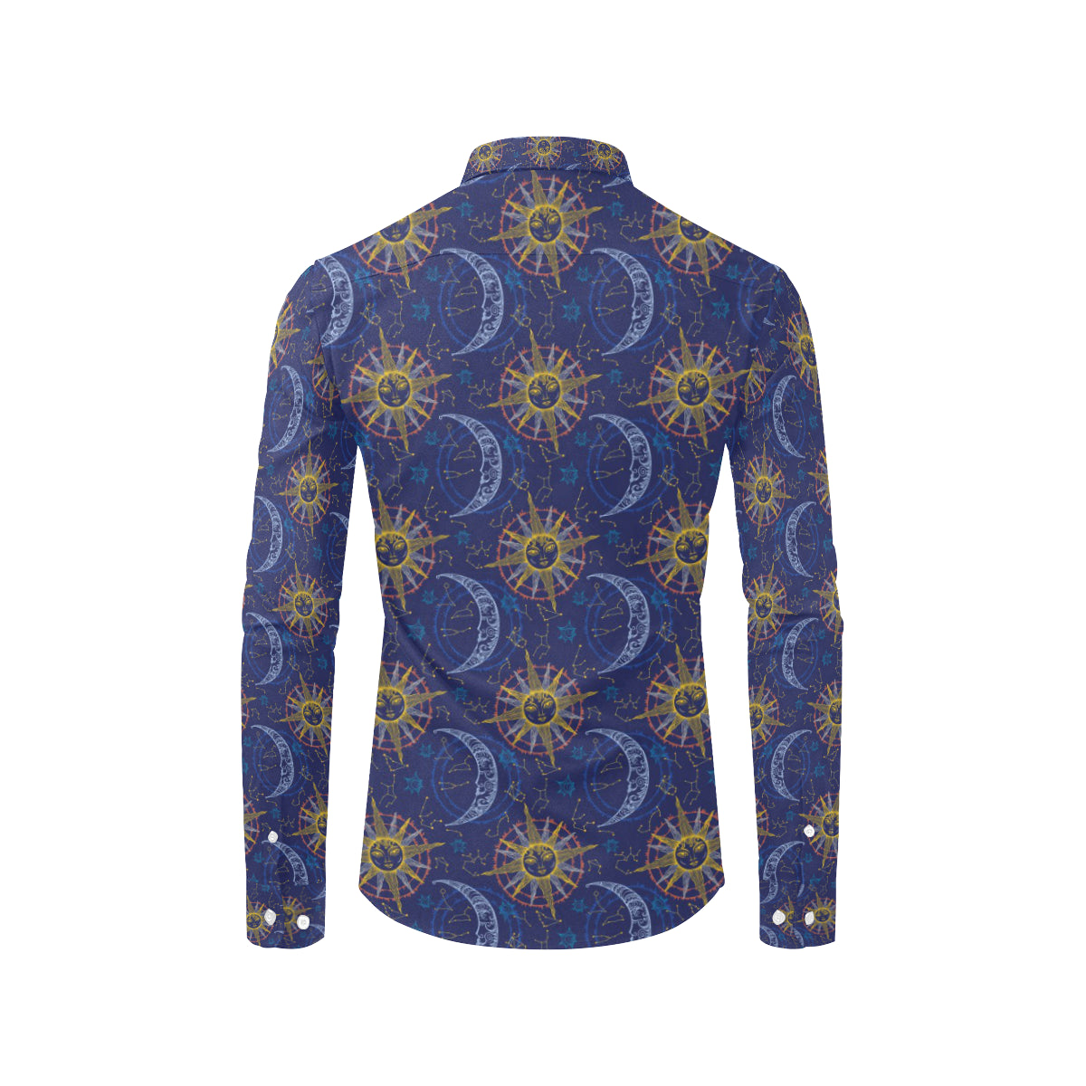 Celestial Moon Sun Pattern Print Design 01 Men's Long Sleeve Shirt