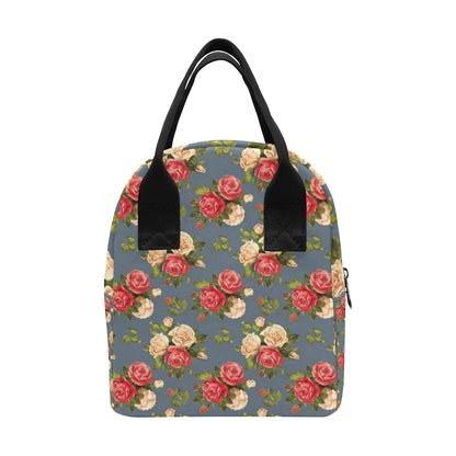 Rose Pattern Print Design RO017 Insulated Lunch Bag