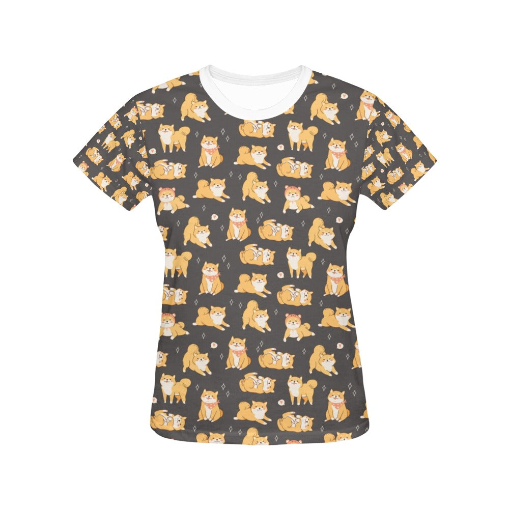 Shiba Inu Print Design LKS309 Women's  T-shirt