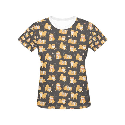 Shiba Inu Print Design LKS309 Women's  T-shirt