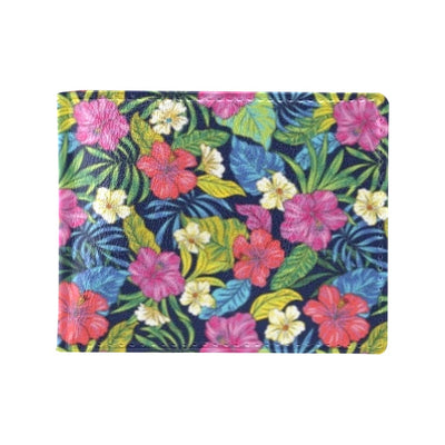 Hibiscus Print Design LKS3010 Men's ID Card Wallet