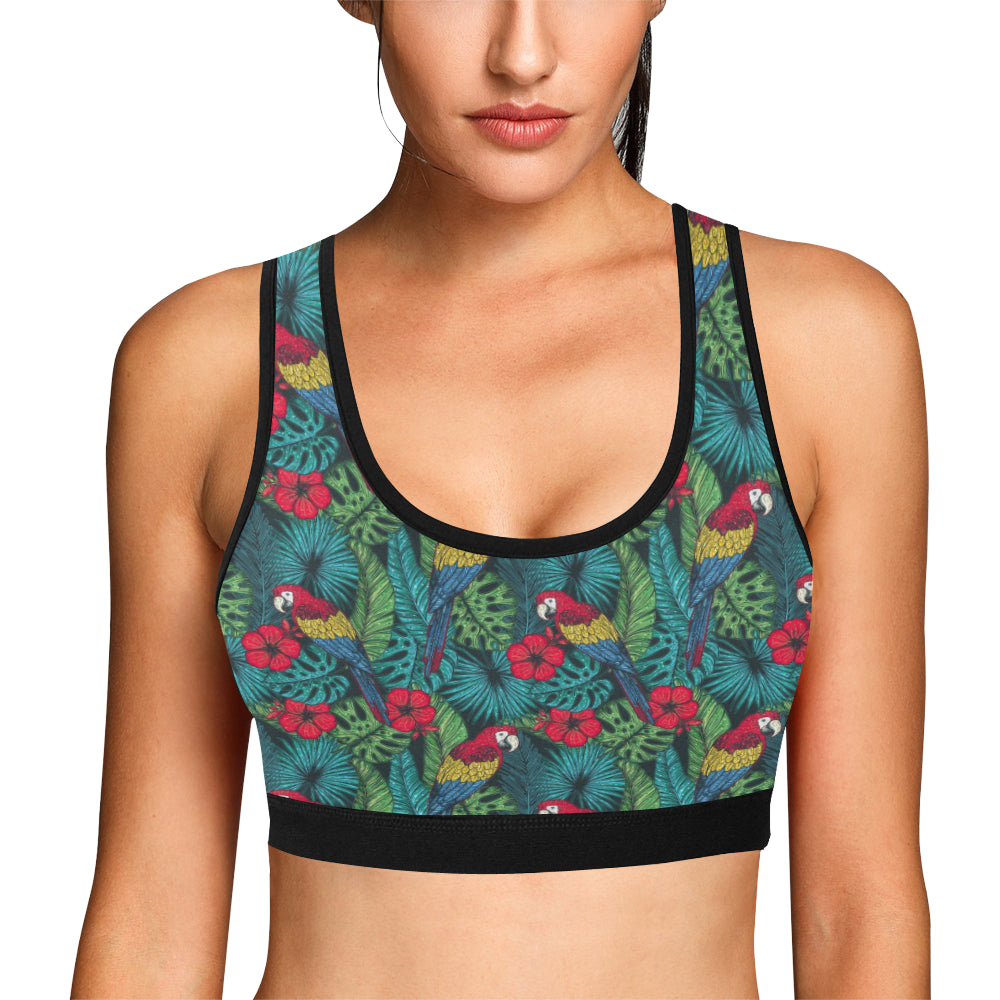 Parrot Pattern Print Design A05 Sports Bra