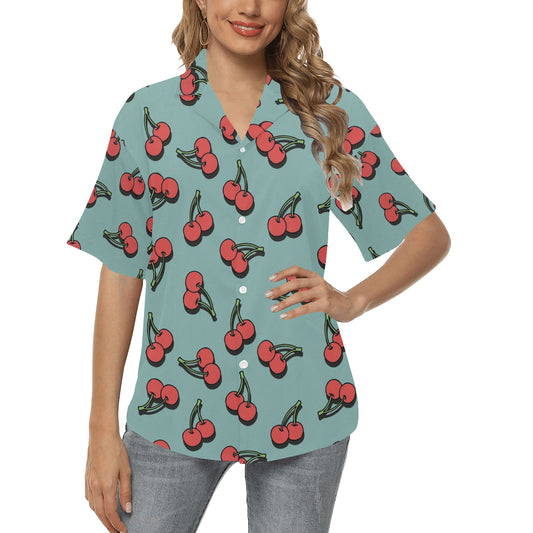 Cherry Pattern Print Design CH03 Women's Hawaiian Shirt