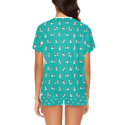 Siberian Huskies Print Design LKS303 Women's Short Pajama Set