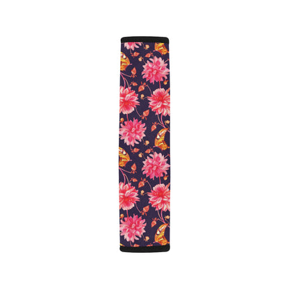 Dahlia Pattern Print Design DH03 Car Seat Belt Cover