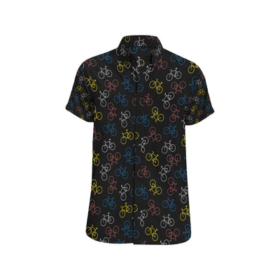 Bicycle Pattern Print Design 03 Men's Short Sleeve Button Up Shirt