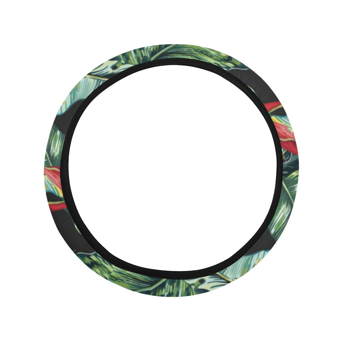 Bird Of Paradise Pattern Print Design BOP06 Steering Wheel Cover with Elastic Edge