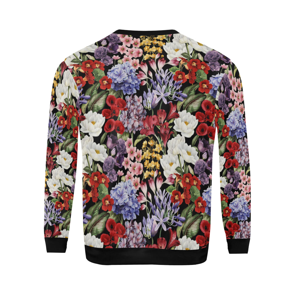Summer Floral Pattern Print Design SF04 Men Long Sleeve Sweatshirt