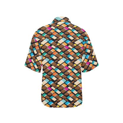 Chocolate Pattern Print Design 02 Women's Hawaiian Shirt