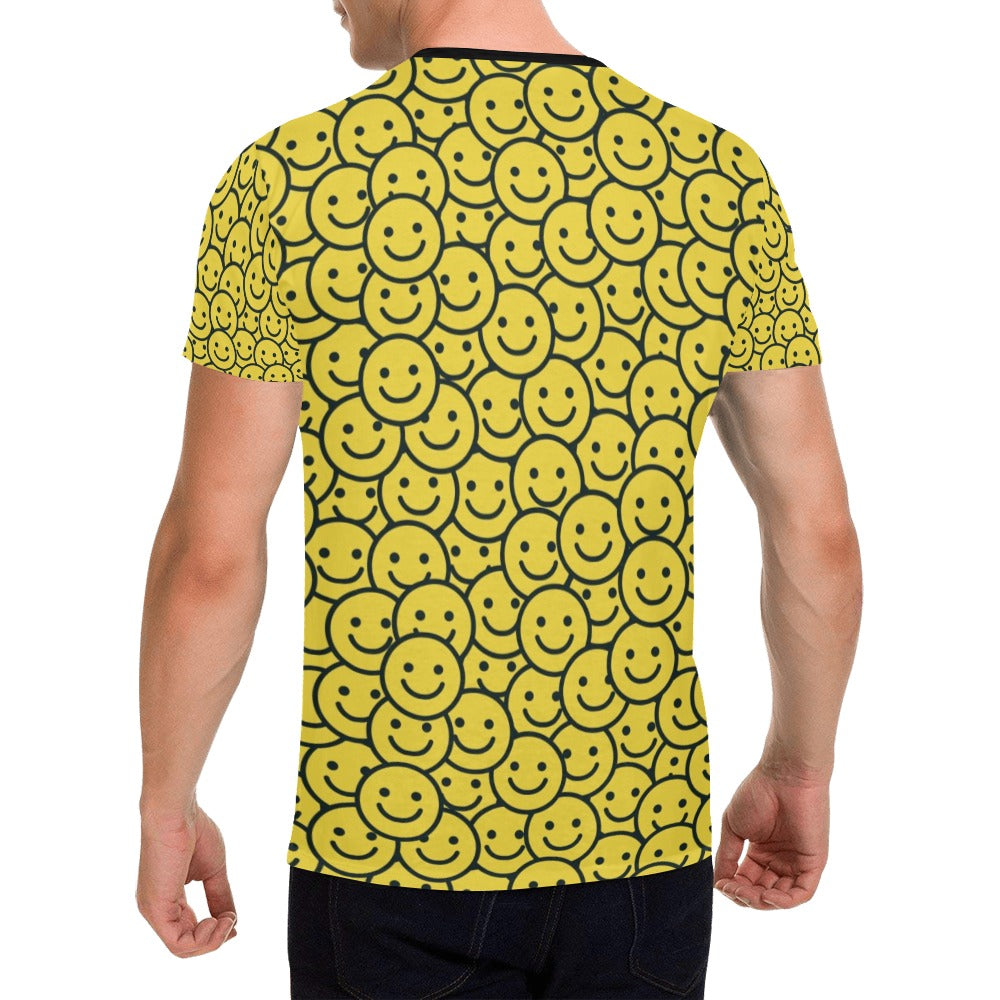 Smiley Face Emoji Print Design LKS302 Men's All Over Print T-shirt