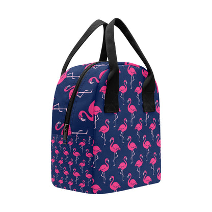 Pink Flamingo Pattern Insulated Lunch Bag