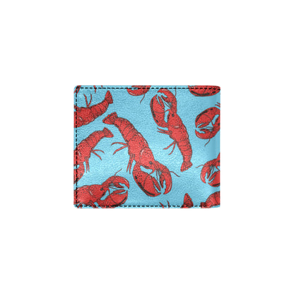 Lobster Red Pattern Print Design 03 Men's ID Card Wallet