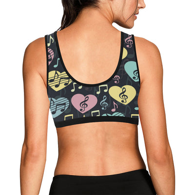 Music note Pattern Print Design A03 Sports Bra