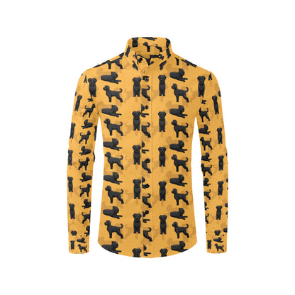 Bouviers des Flandres Pattern Print Design 01 Men's Long Sleeve Shirt