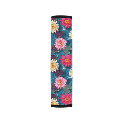 Water Lily Pattern Print Design WL05 Car Seat Belt Cover