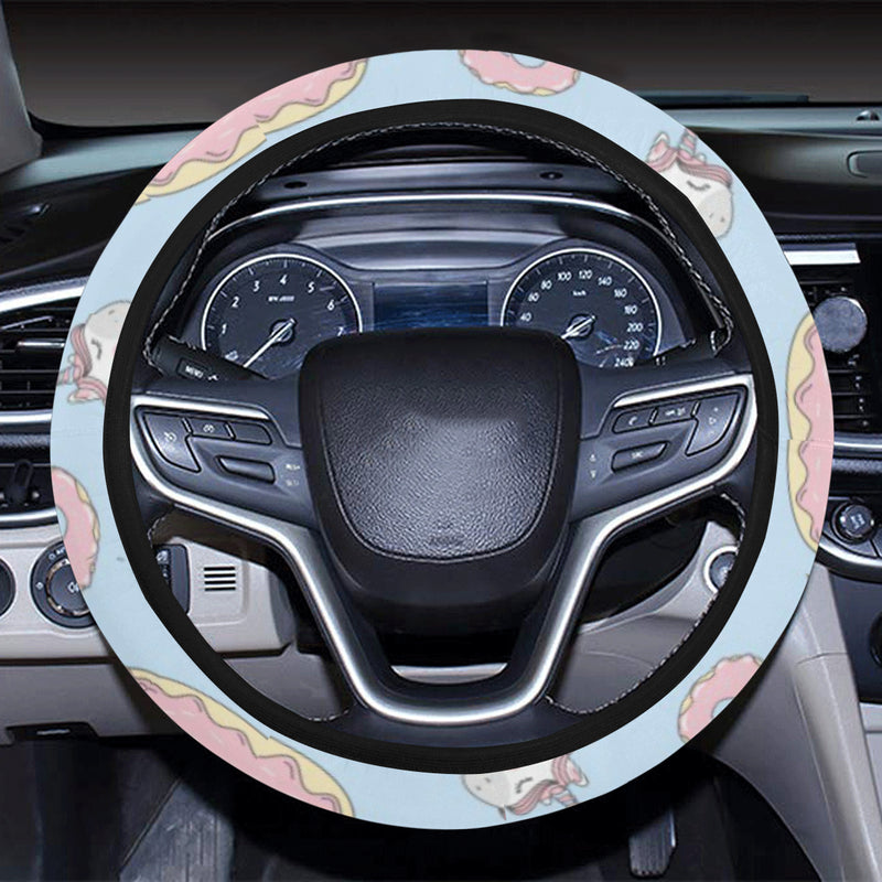 Donut Unicorn Pattern Print Design DN014 Steering Wheel Cover with Elastic Edge