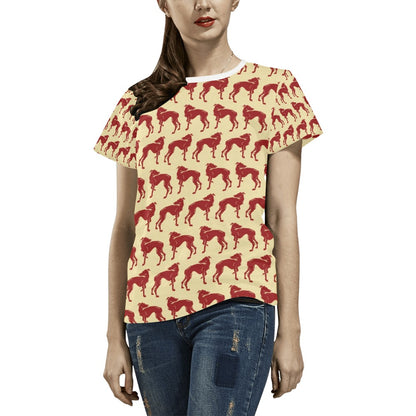 Whippets Print Design LKS301 Women's  T-shirt