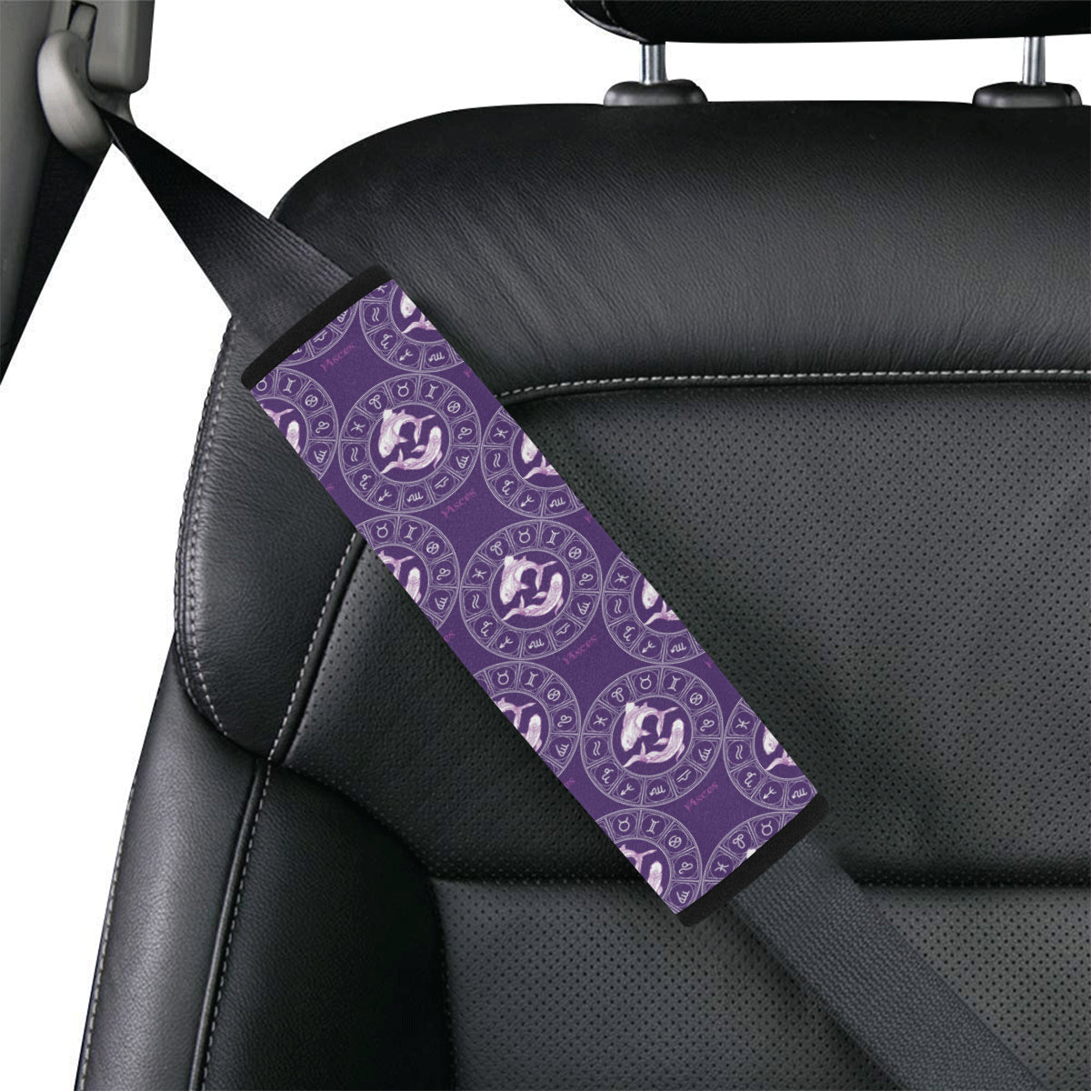 Pisces Pattern Print Design A02 Car Seat Belt Cover