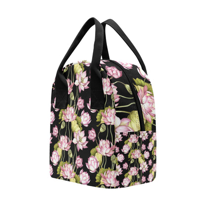 Water Lily Pattern Print Design WL06 Insulated Lunch Bag