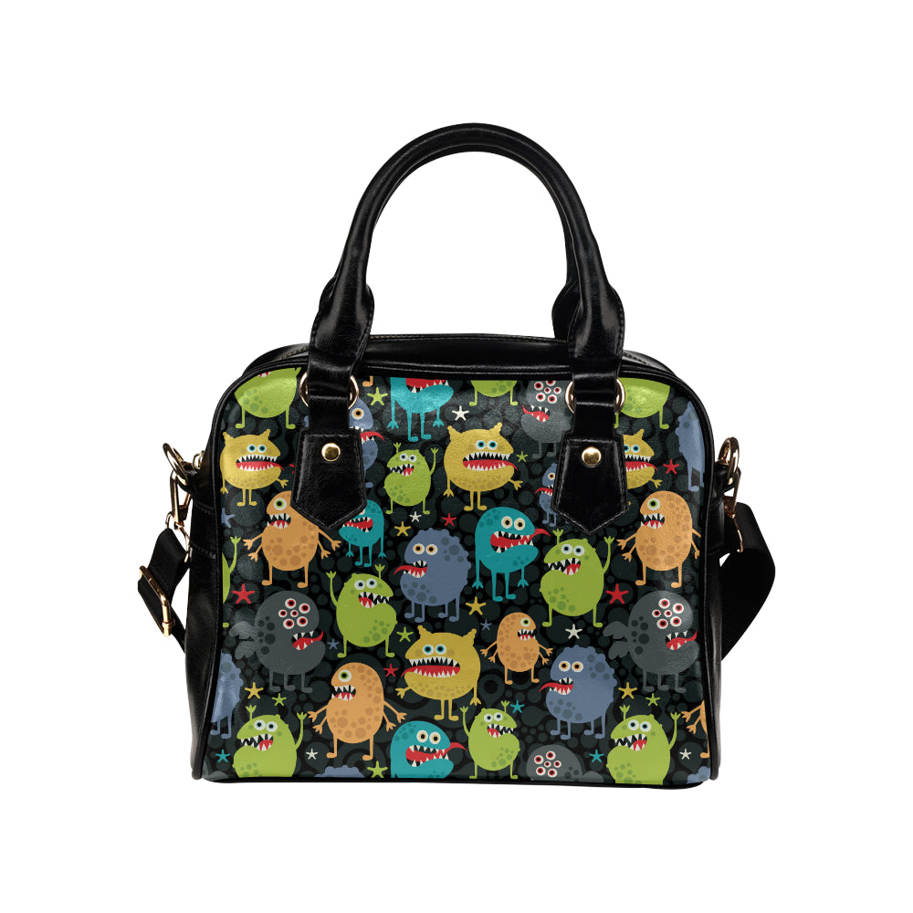 Monster Pattern Print Design 01 Shoulder Handbag