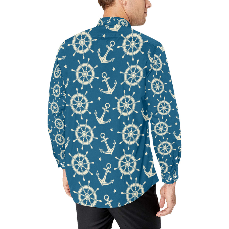 Anchor Pattern Print Design 01 Men's Long Sleeve Shirt