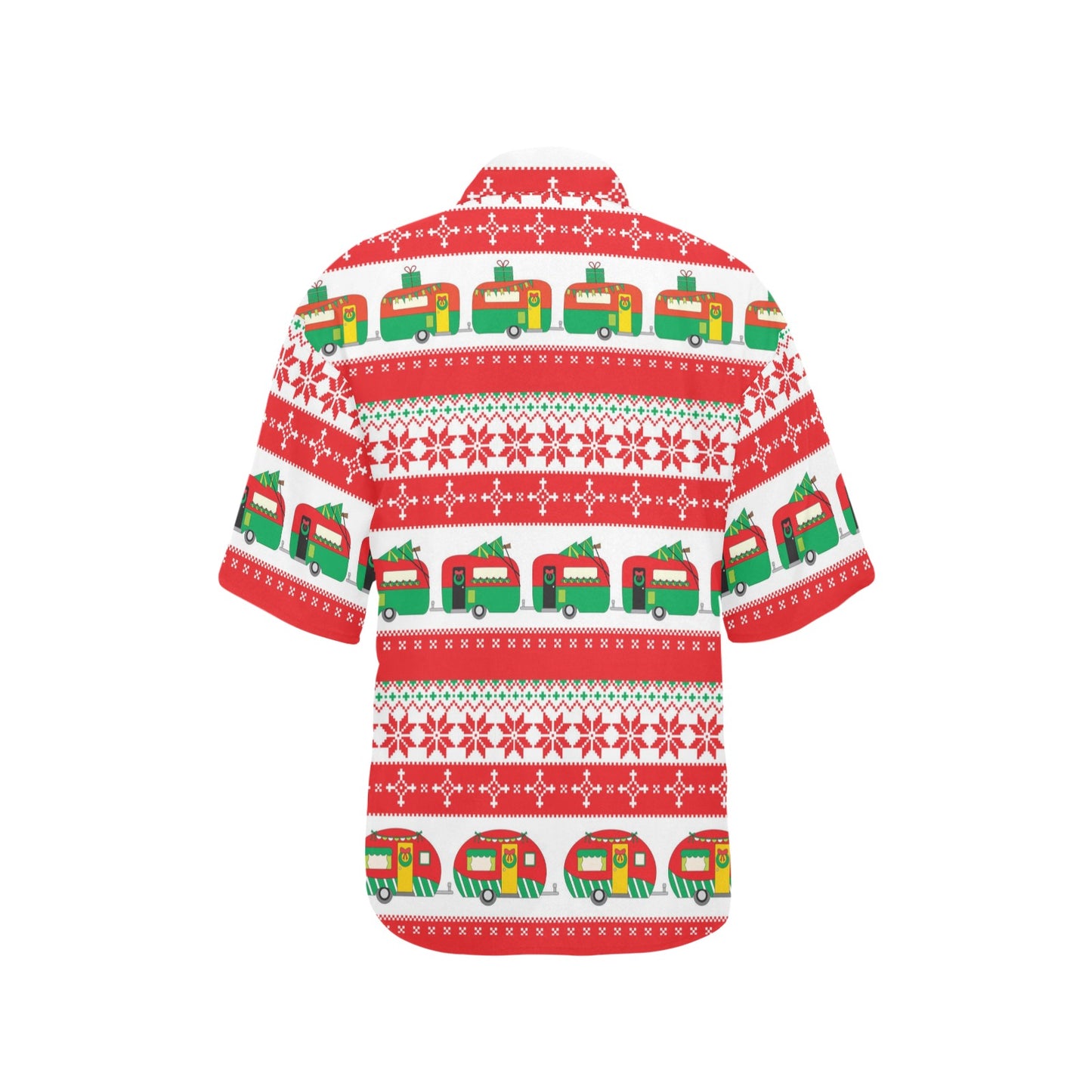 Camper Camping Ugly Christmas Design Print Women's Hawaiian Shirt