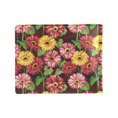 Daisy Gerbera Print Pattern Men's ID Card Wallet