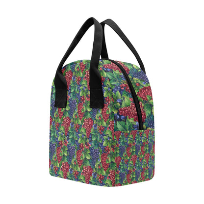 Grape Pattern Print Design GP02 Insulated Lunch Bag