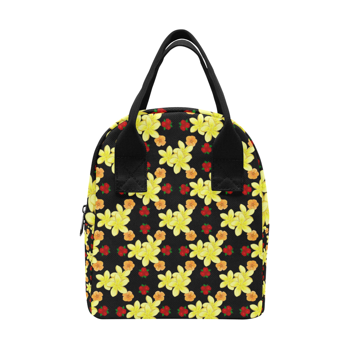 Yellow Plumeria Pattern Print Design PM04 Insulated Lunch Bag