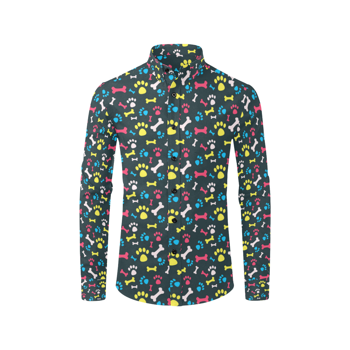 Paw Design Print Men's Long Sleeve Shirt