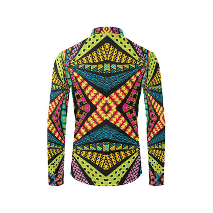 Kaleidoscope Pattern Print Design 05 Men's Long Sleeve Shirt