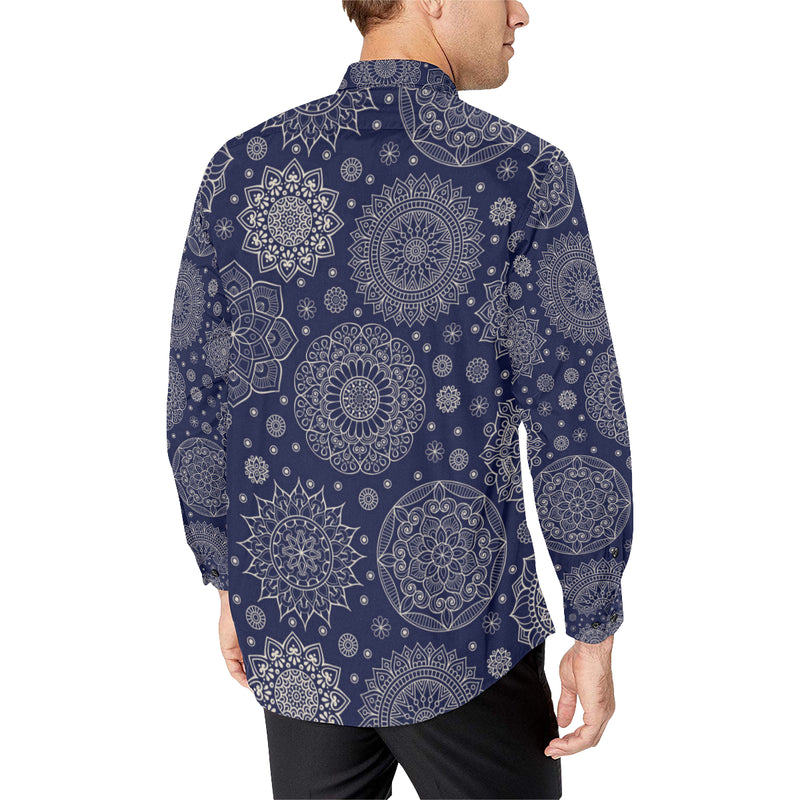 Mandala Pattern Print Design 02 Men's Long Sleeve Shirt