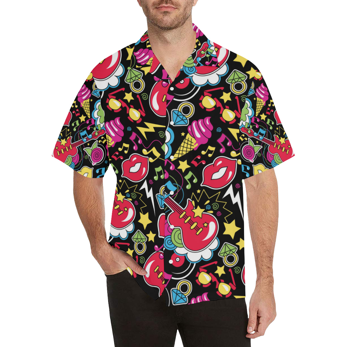 Pop Art Pattern Print Design A04 Men's Hawaiian Shirt