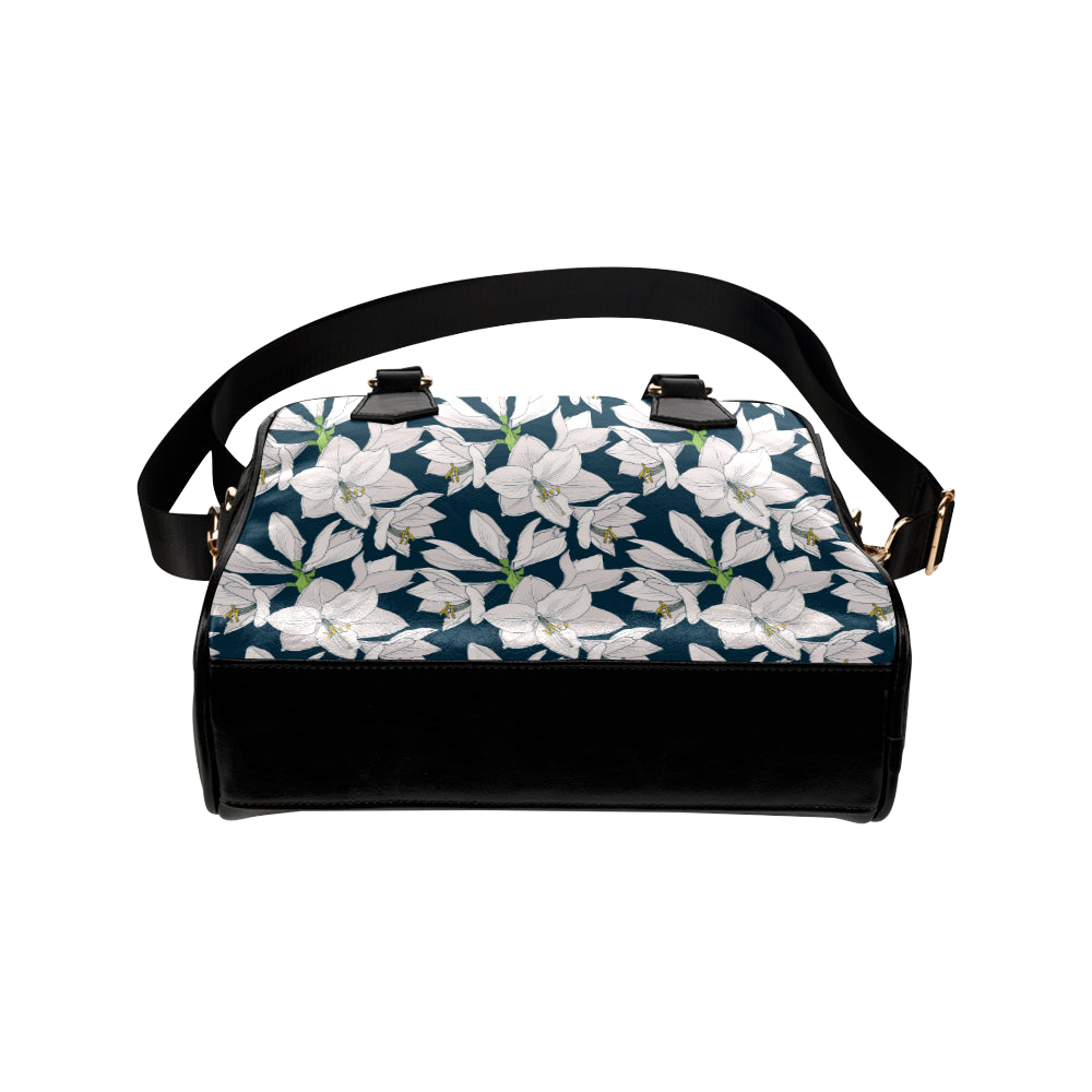 Amaryllis Pattern Print Design 01 Shoulder Handbag