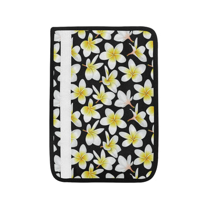 Yellow Plumeria Hawaiian Flowers Car Seat Belt Cover