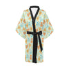 Bear Pattern Print Design 02 Women's Short Kimono