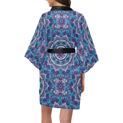 Mandala Pattern Print Design 04 Women's Short Kimono