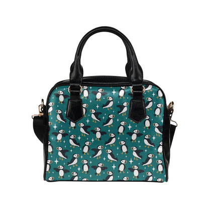 Puffin Pattern Print Design A05 Shoulder Handbag