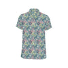 Butterfly Pattern Print Design 01 Men's Short Sleeve Button Up Shirt