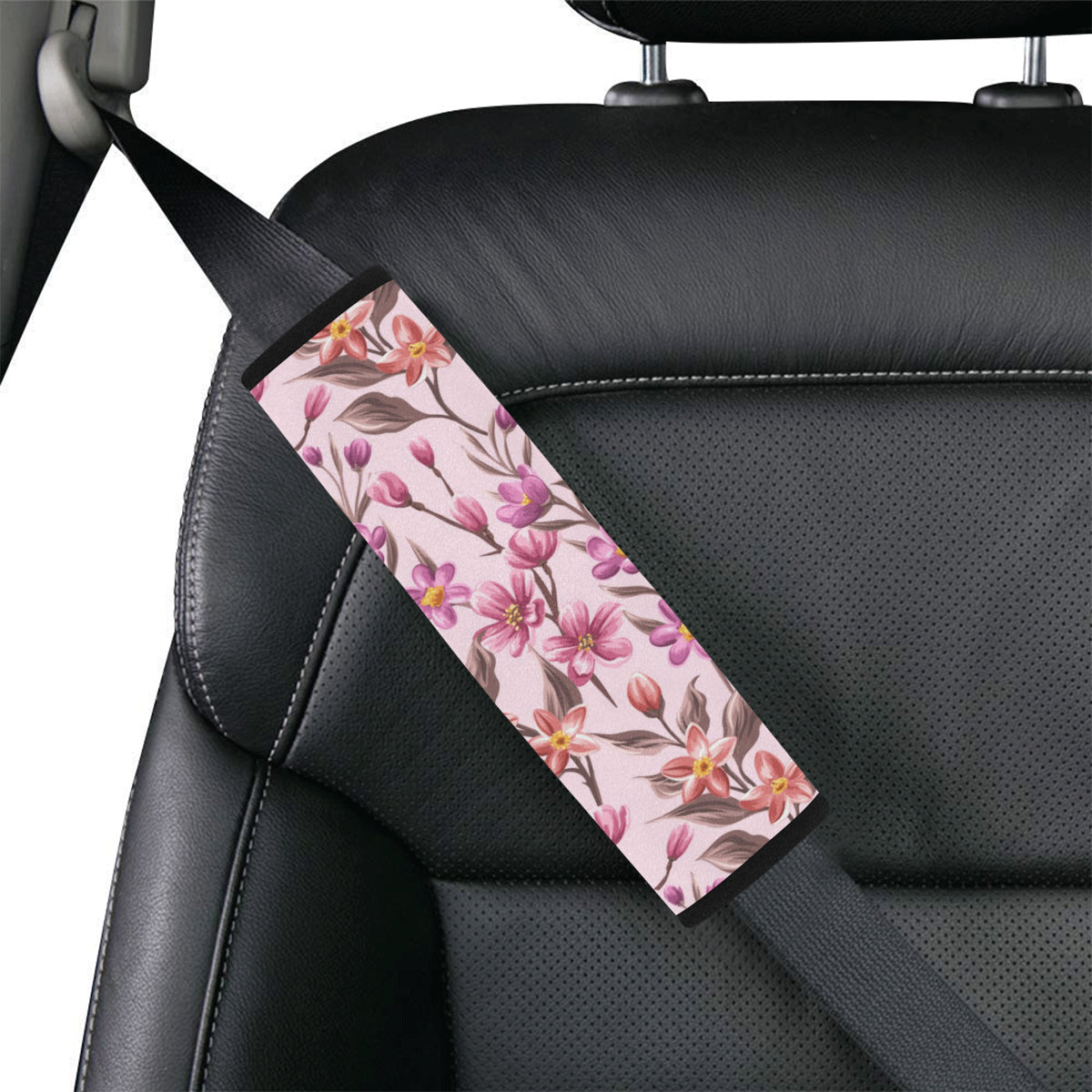 Summer Floral Pattern Print Design SF09 Car Seat Belt Cover