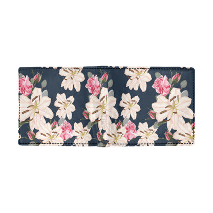 Lily Pattern Print Design LY04 Men's ID Card Wallet