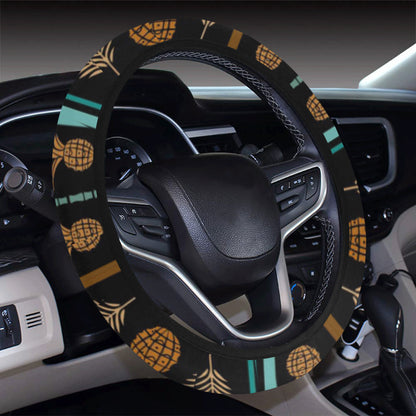 Hawaiian Themed Pattern Print Design H023 Steering Wheel Cover with Elastic Edge