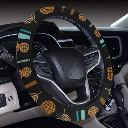 Hawaiian Themed Pattern Print Design H023 Steering Wheel Cover with Elastic Edge