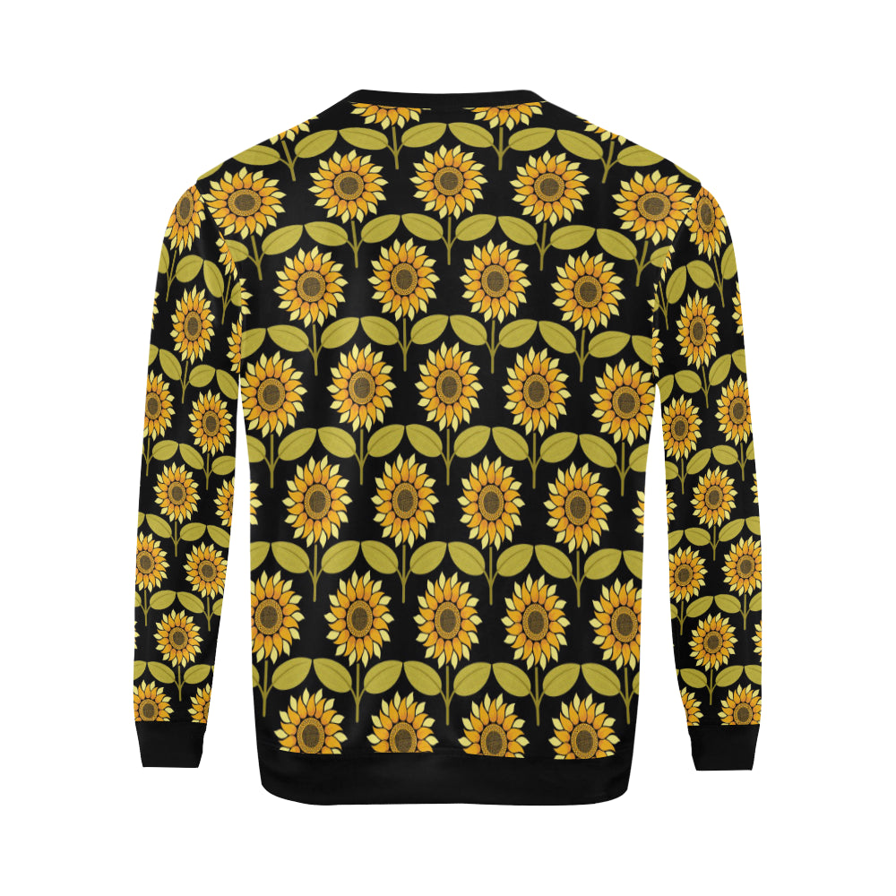 Sunflower Pattern Print Design SF015 Men Long Sleeve Sweatshirt