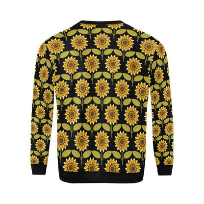 Sunflower Pattern Print Design SF015 Men Long Sleeve Sweatshirt