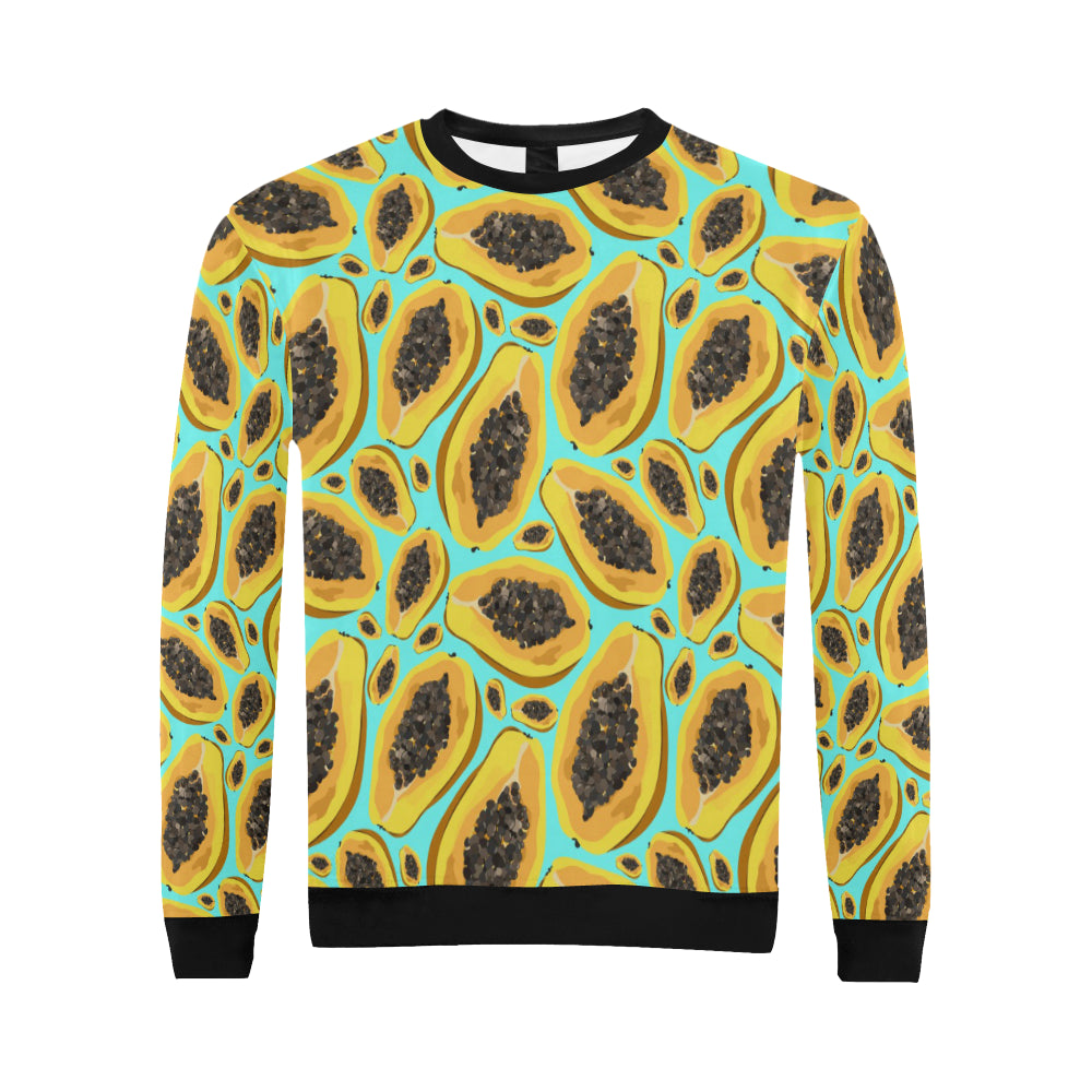 Papaya Pattern Print Design PP03 Men Long Sleeve Sweatshirt