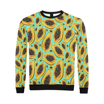 Papaya Pattern Print Design PP03 Men Long Sleeve Sweatshirt