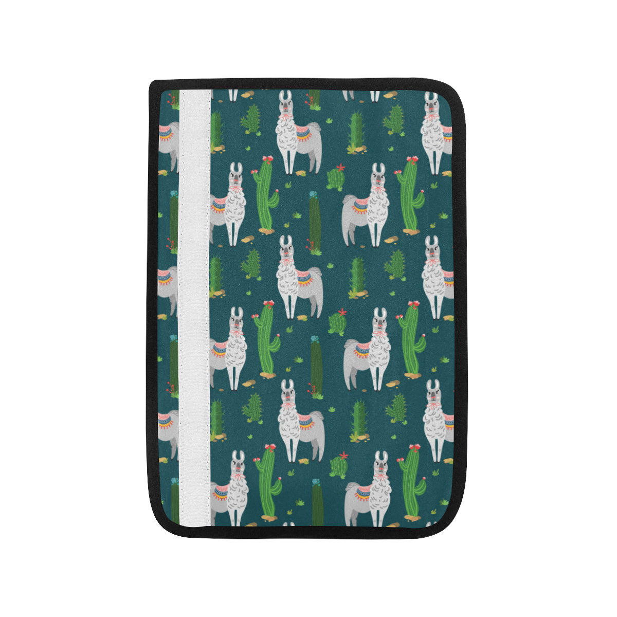 Llama Cactus Pattern Print Design 013 Car Seat Belt Cover