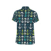 Anchor Pattern Print Design 03 Men's Short Sleeve Button Up Shirt